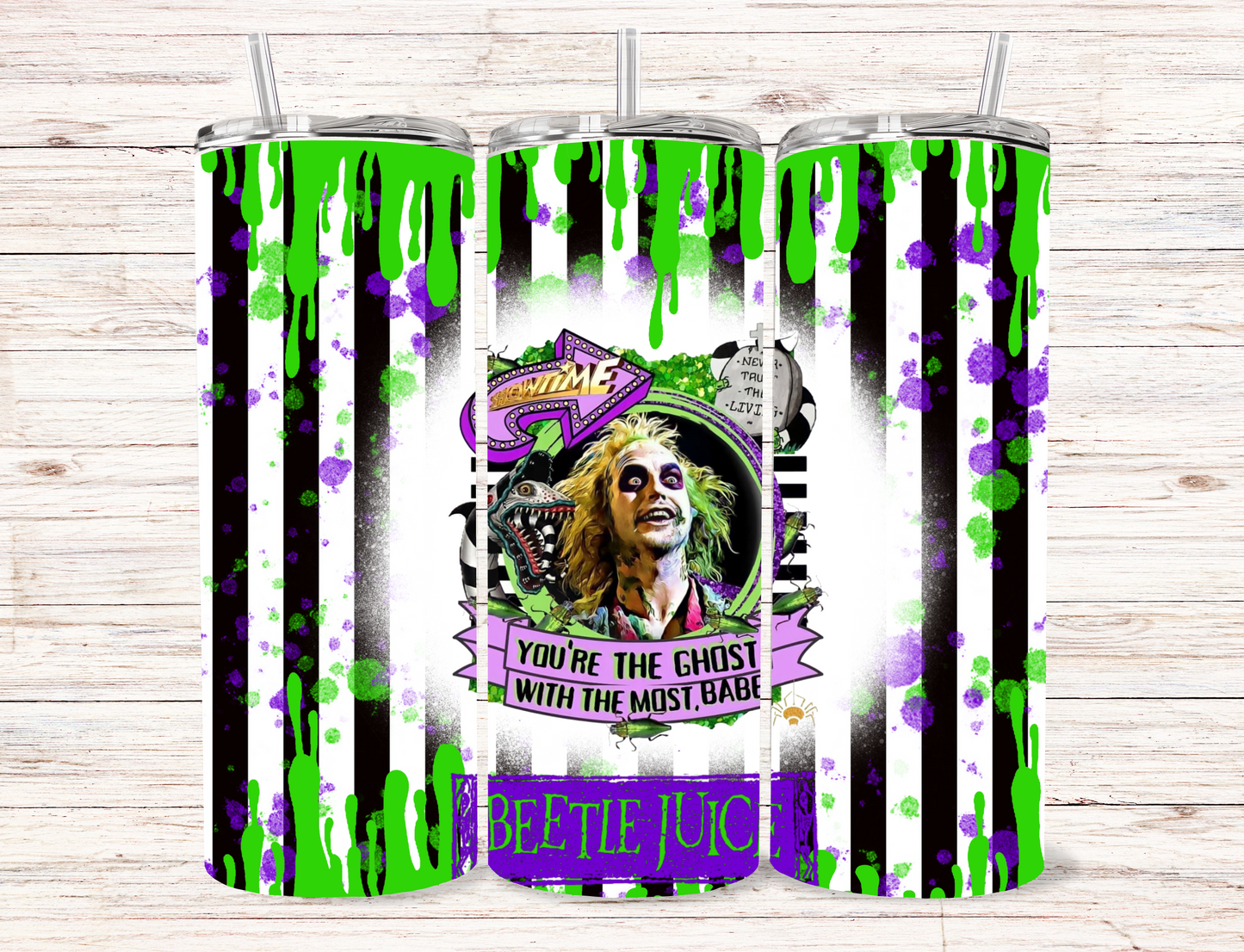 Beetle Juice Skinny Tumbler