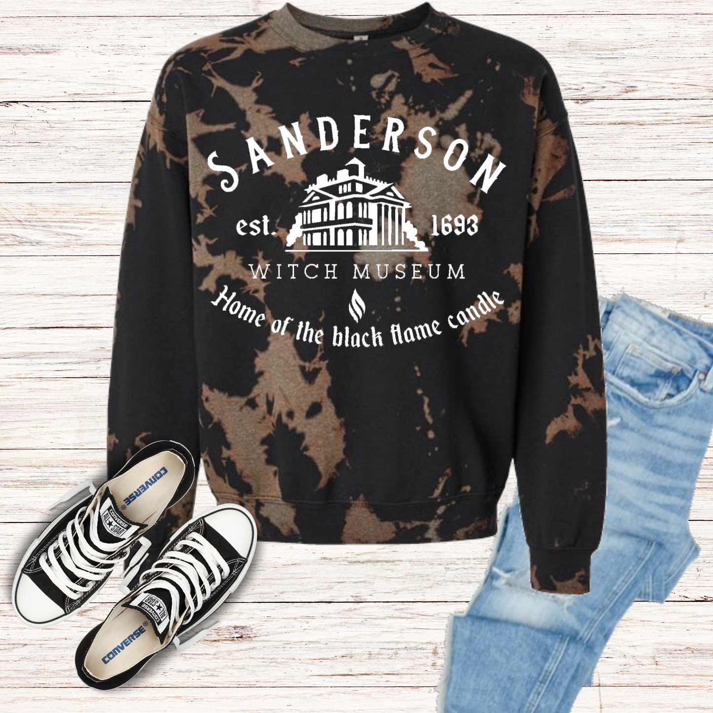 Black Flame Bleached Sweatshirt