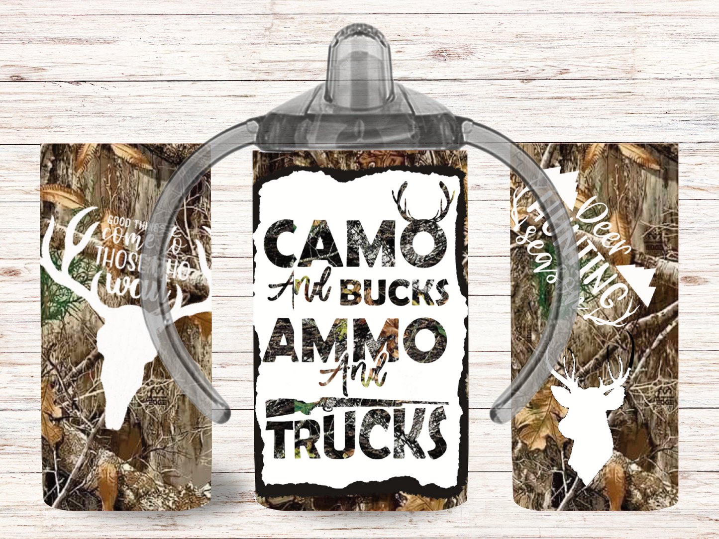 Camo & Trucks Dual Lid Kids Tumbler