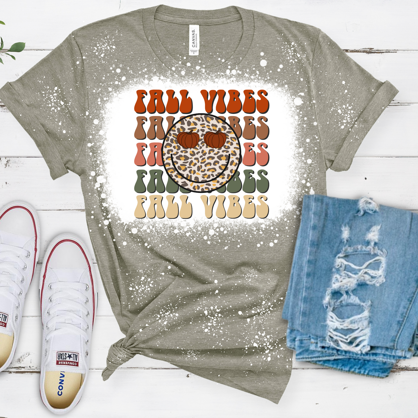 Fall Vibes Bleached Shirt