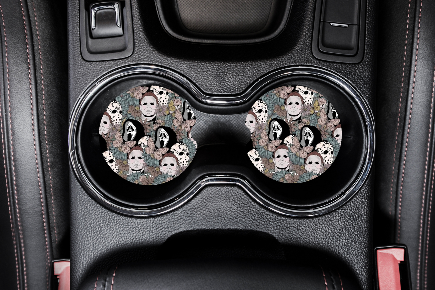 Spooky Floral Car Coasters