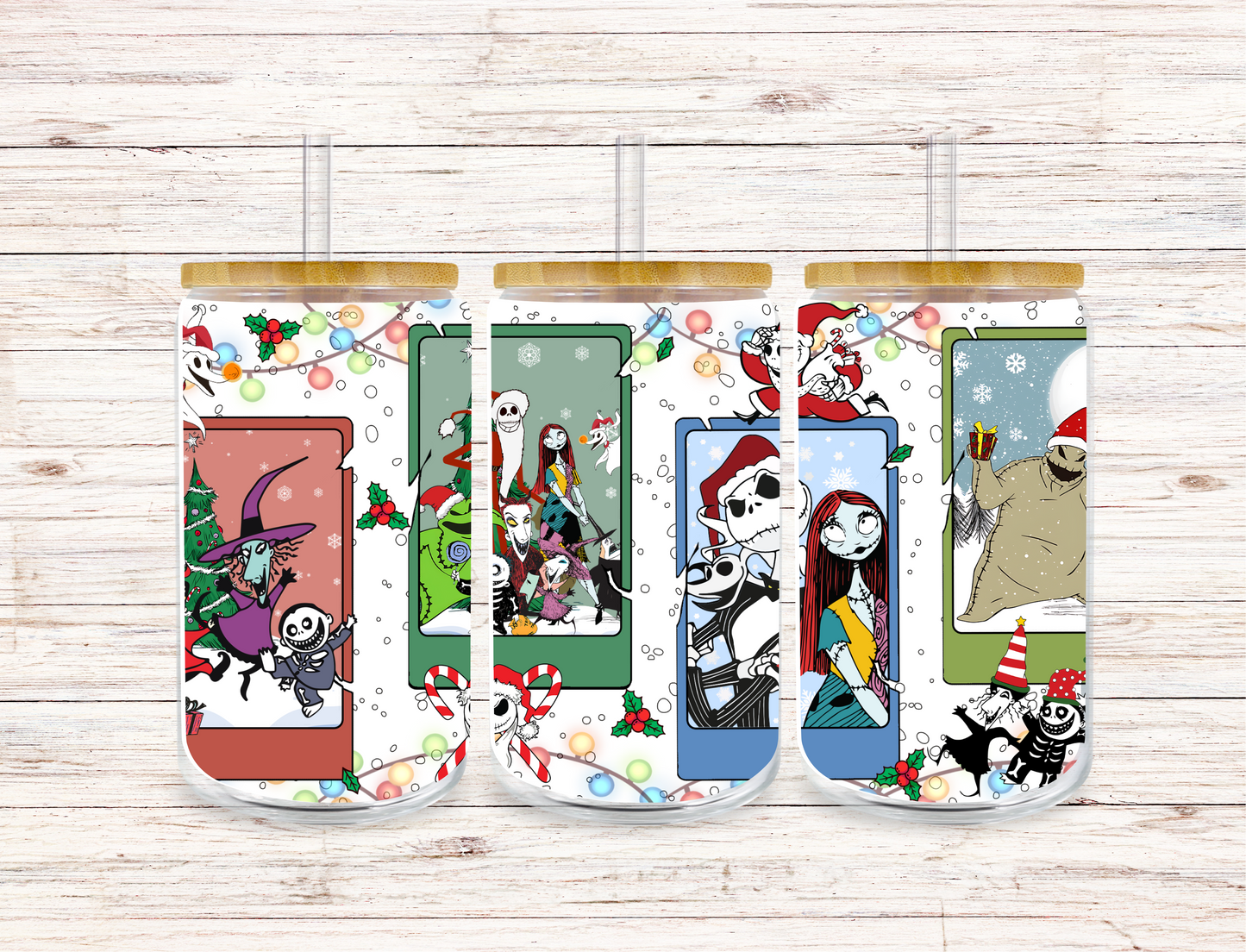 NBC Santa Hats Glass Tumbler