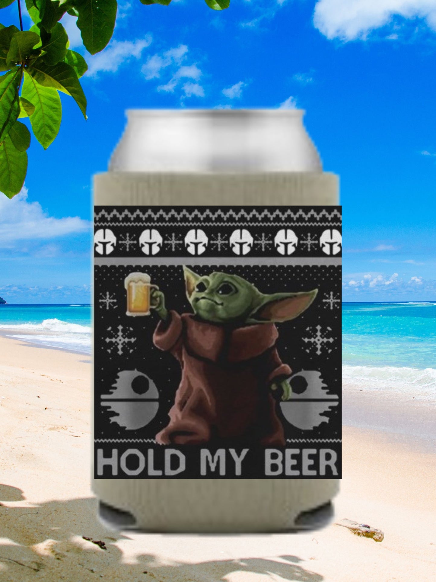 Baby Yoda with Beer Can Cooler