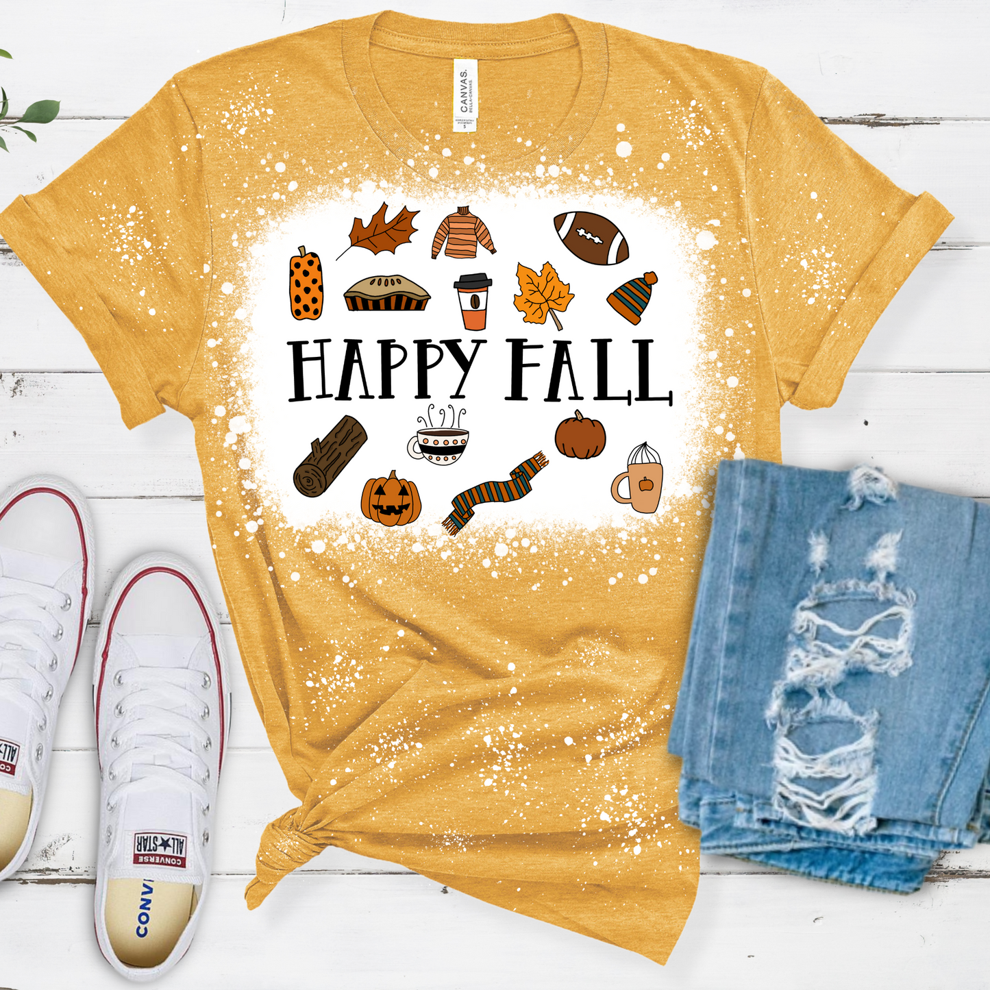 Happy Fall Bleached Shirt