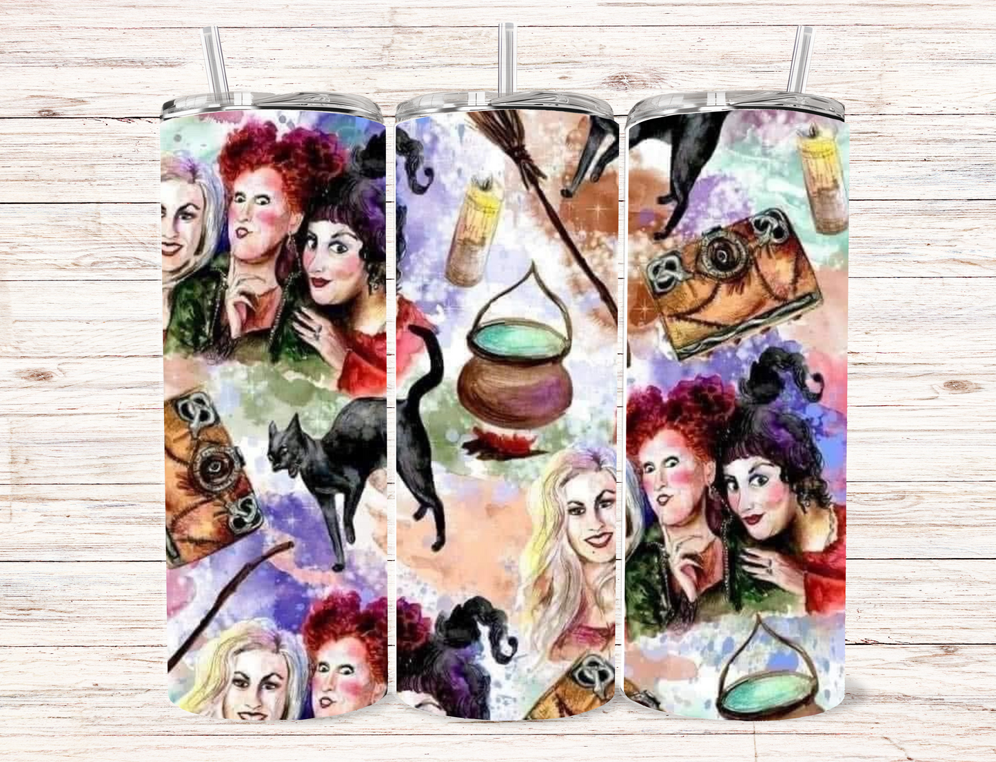 Hocus Pocus Water Colors  Skinny Tumbler