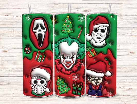 Horror Christmas Skinny Tumbler