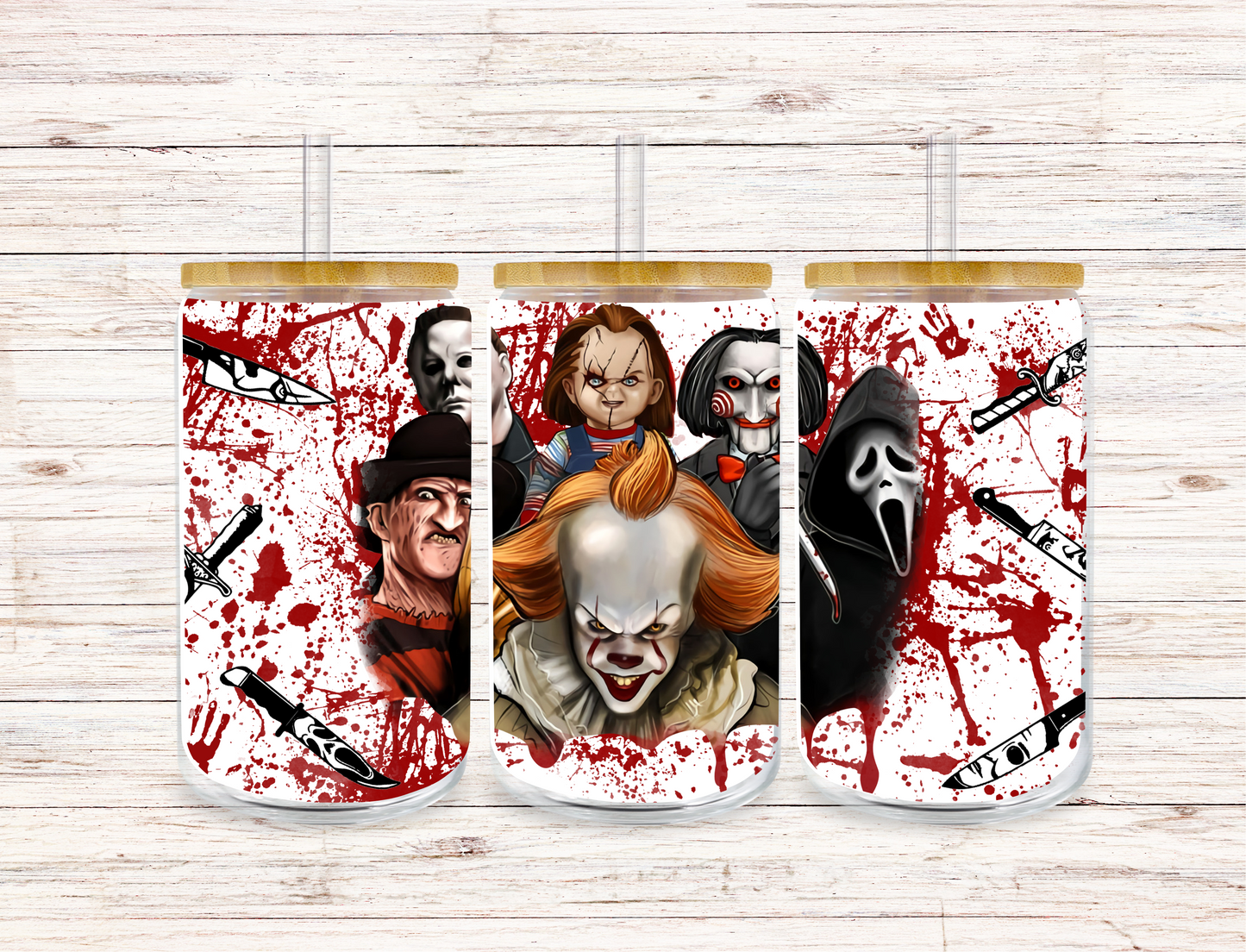 Horror Knives Glass Tumbler