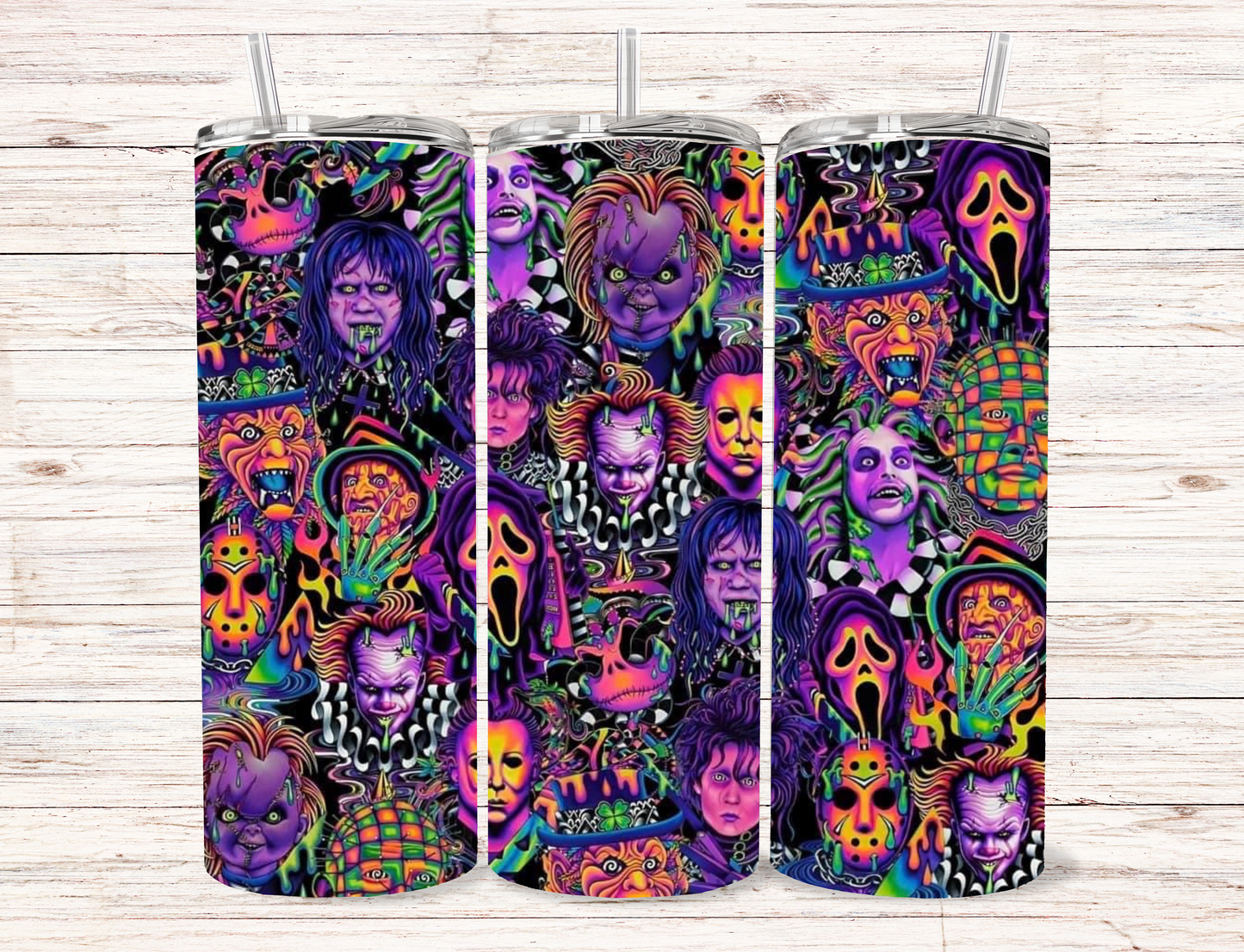 Horror Neon Skinny Tumbler