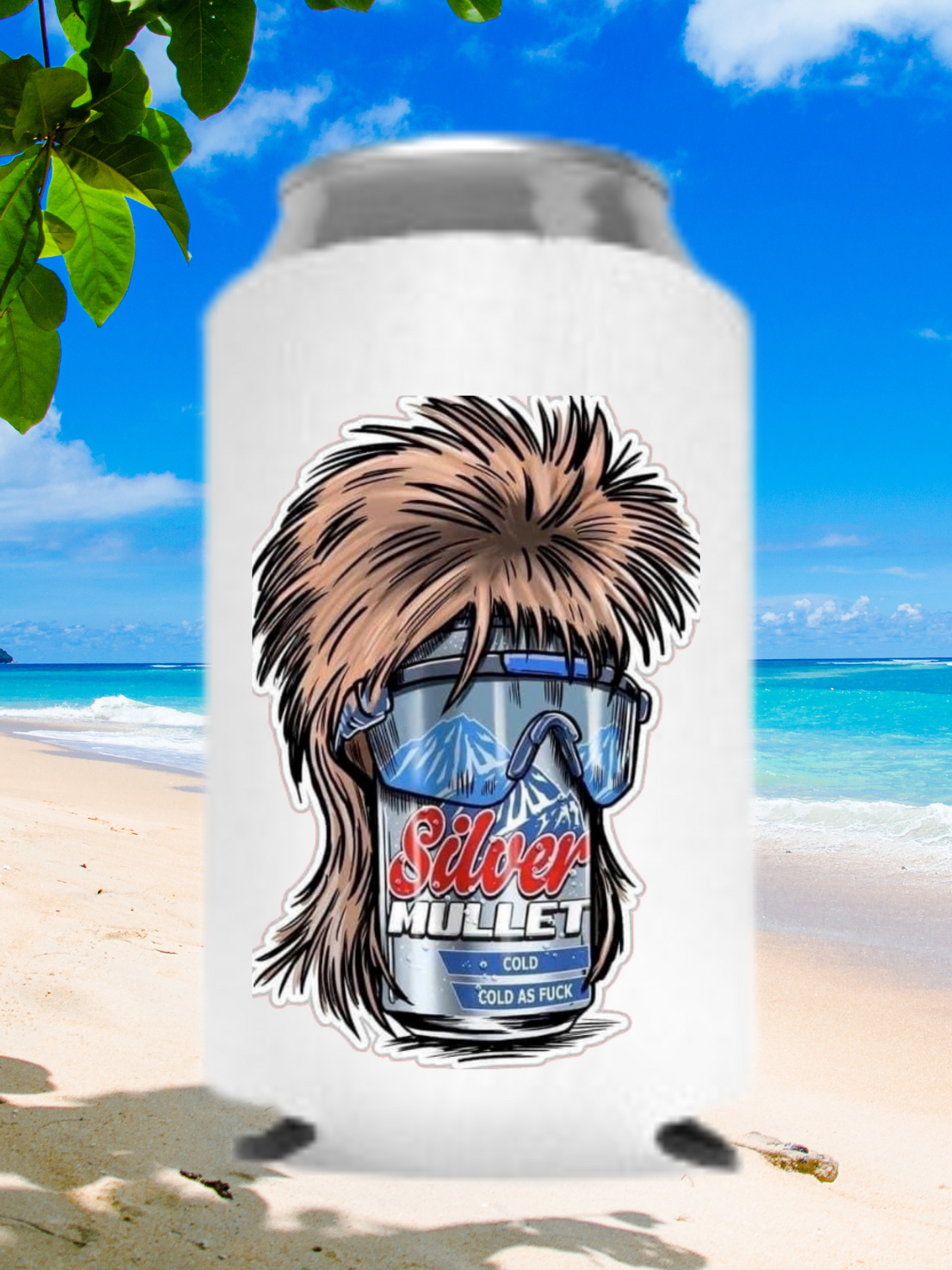 Silver Mullet Can Cooler