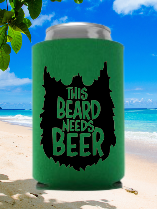 This Beard Needs Beer Can Cooler